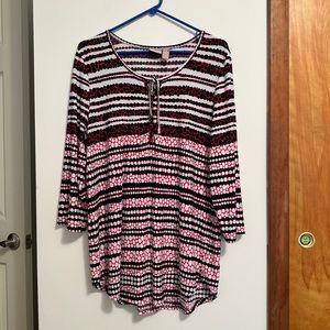 Chico’s Red, White, and Blue Tunic Top- Size 2 (12)